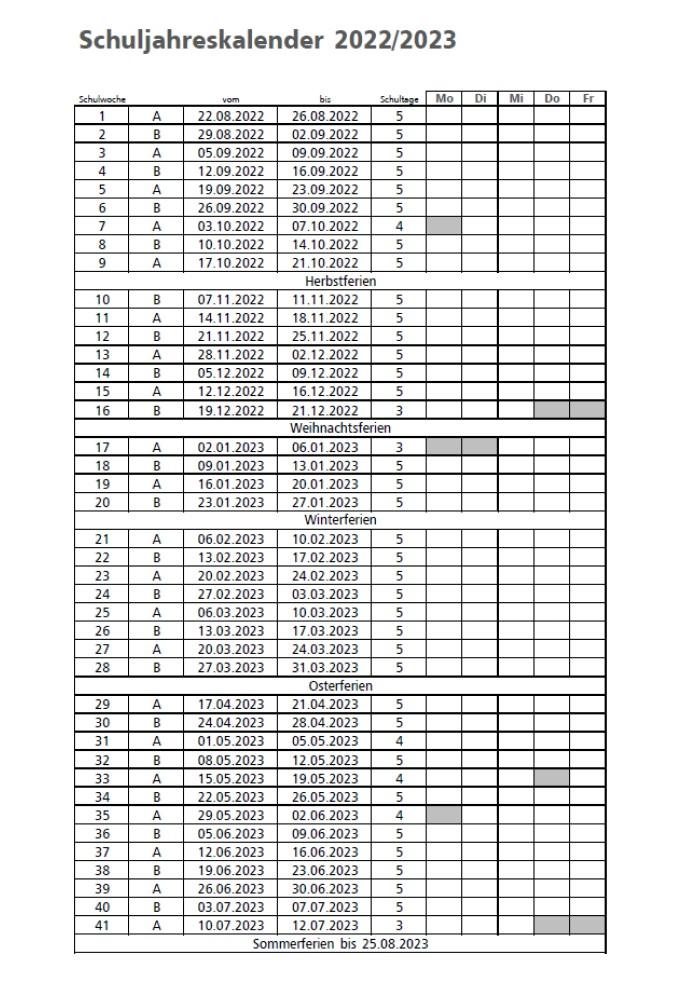 Schuljahreskalender 2022_2023