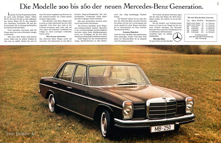 Mercedes-Benz Anzeige vom Februar 1968