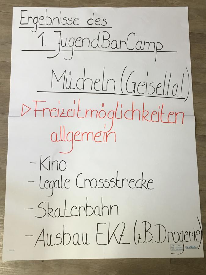 Ergebnisse 1. Jugendbarcamp Mücheln 2016
