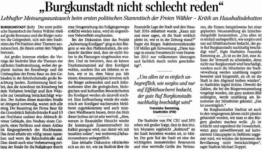 Artikel Burgkunstadt nicht schlecht reden Artikel Burgkunstadt nicht schlecht reden