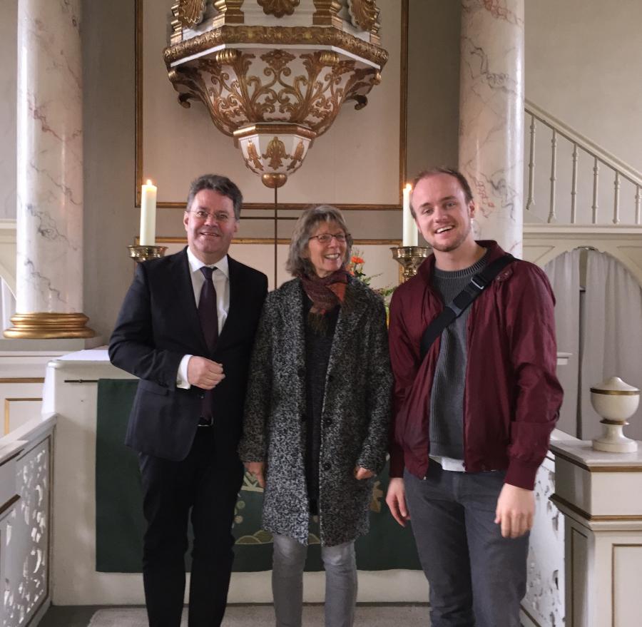 Lektor Frank Seger, Küsterin Sabine Backhaus, Organist Tammo Krüger