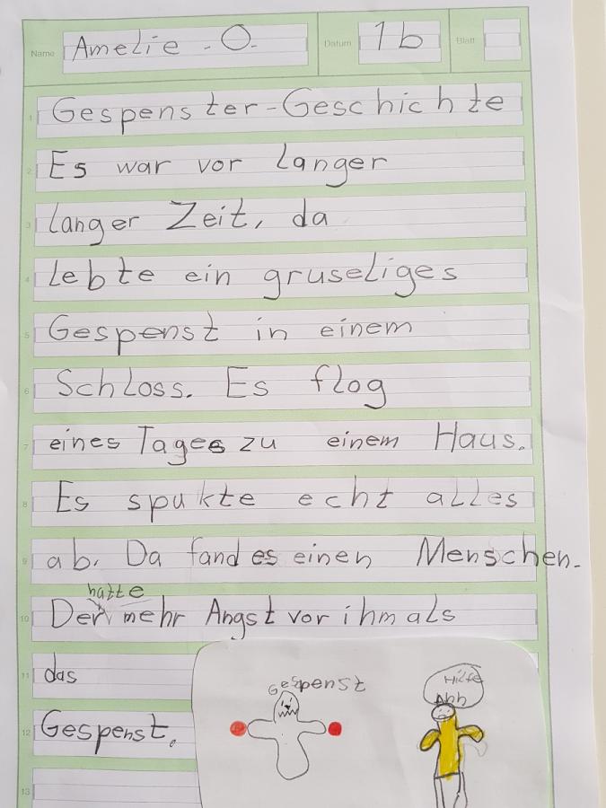Gespenstergeschichte von Amelie, Klasse 1
