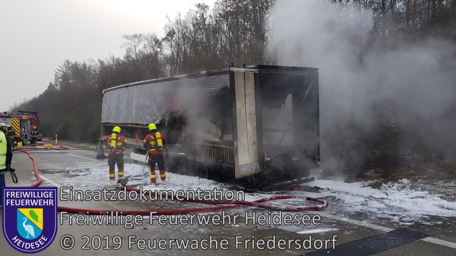 Einsatz 6/2019 | Brennender LKW Auflieger | BAB 10 AD Spreeau - AS Niederlehme | 23.01.2019