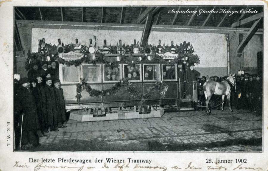 Der letzte Pferdewagen der Wiener Tramway 1902
