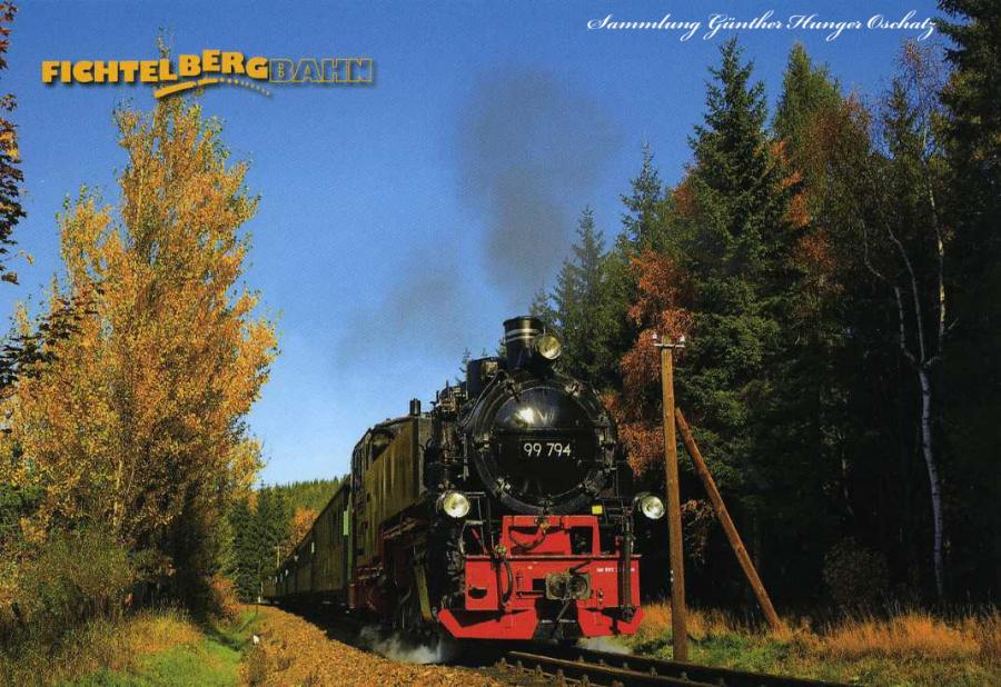 Fichtelbergbahn im Herbstwald