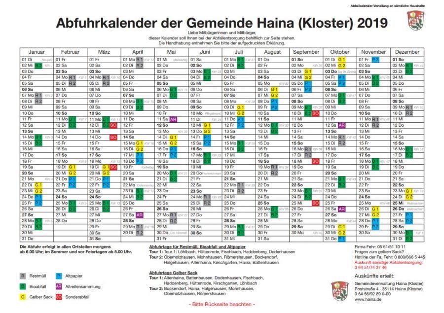 Gemeinde Haina (Kloster) Abfallwirtschaft