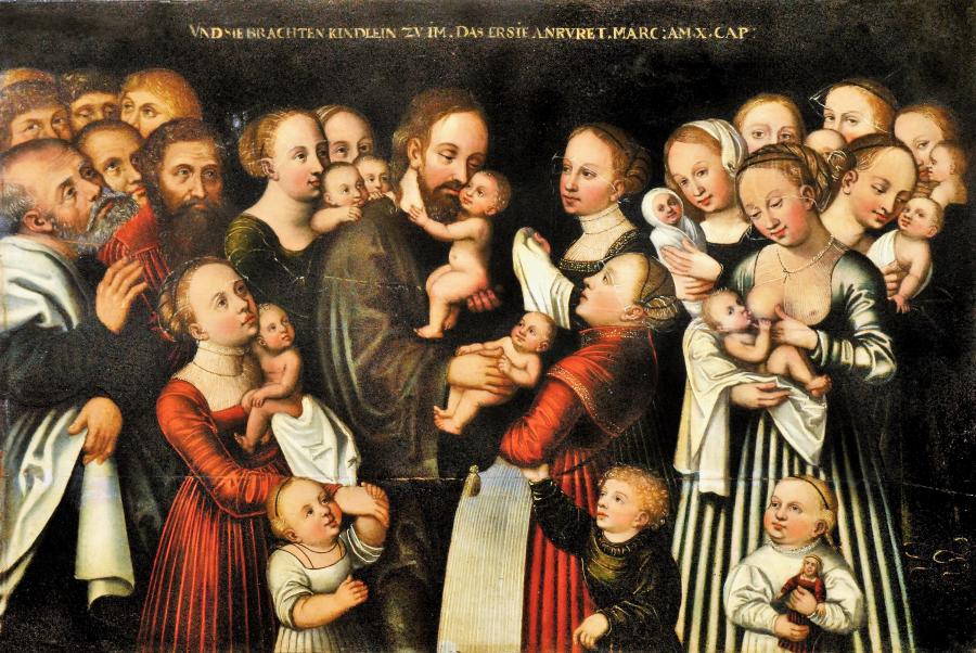 Christus segnet die Kinder, Gemälde von Lukas Cranach d.J.