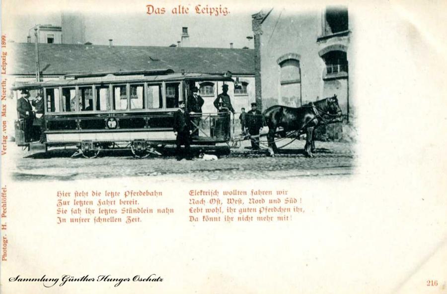 Das alte Leipzig Pferdebahn
