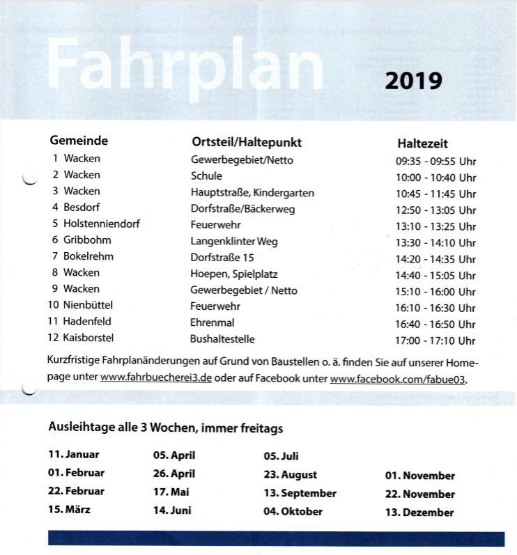 Fahrplan 2019