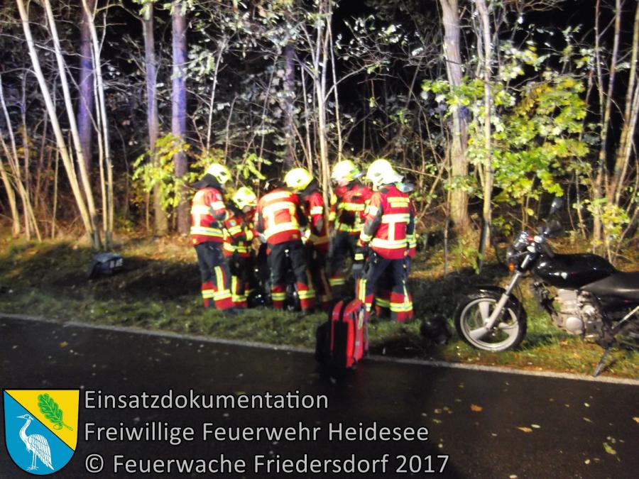 Einsatz 322/2017 | Motorradunfall | L40 OV Bindow - Friedersdorf | 10.11.2017