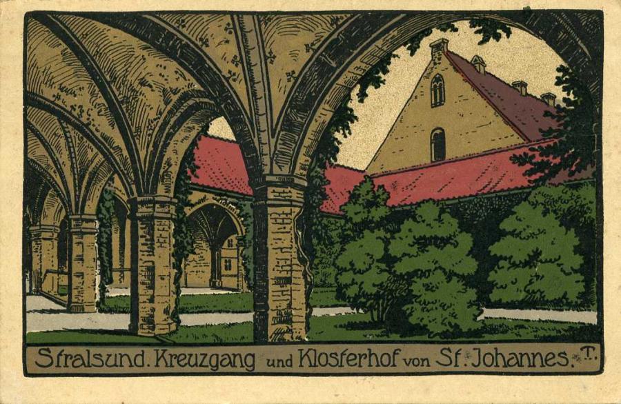 Stralsund  Kreuzgang und Klosterhof