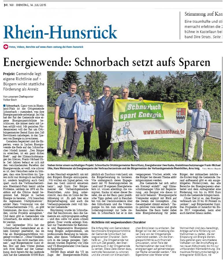 Energiewende - Schnorbach setzt aufs Energiesparen -