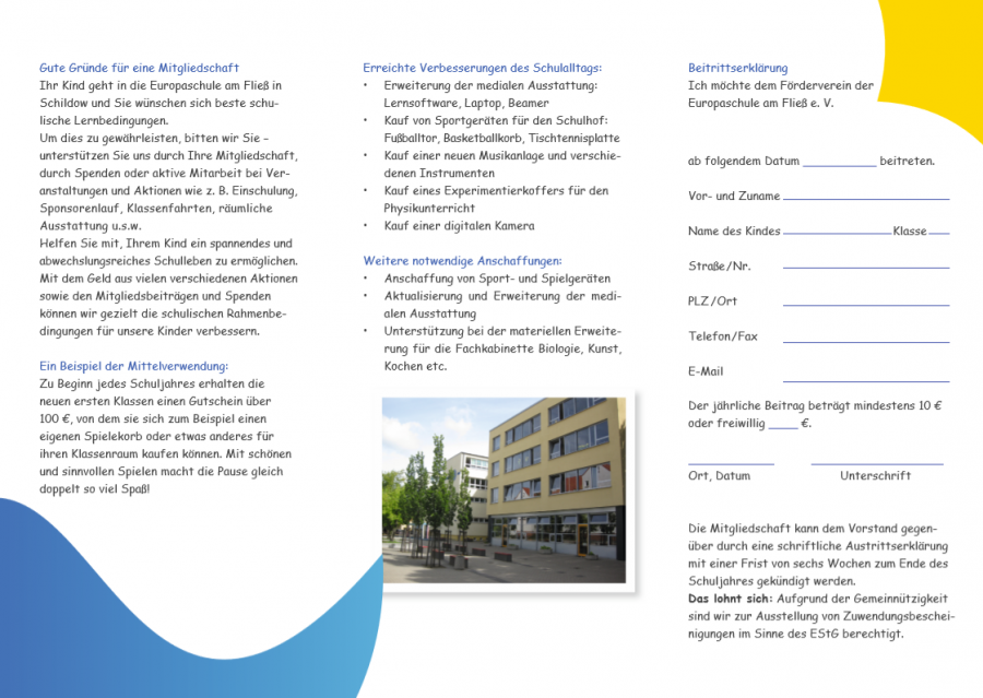 Europaschule Am Fliess Unser Flyer