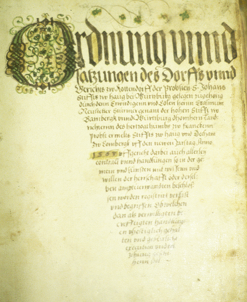 Auszug aus dem Gerichtsbuch der Gemeinde aus dem Jahre 1563