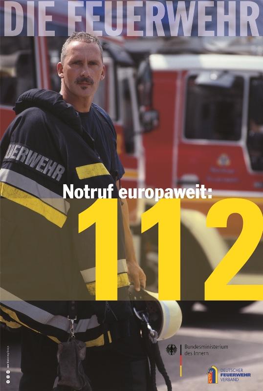 Plakat Notruf 112, Quelle: Deutscher Feuerwehrverband