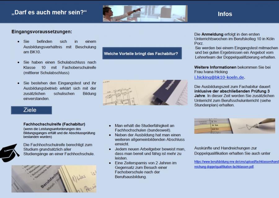 Berufskolleg Koln Porz Doppelqualifikation