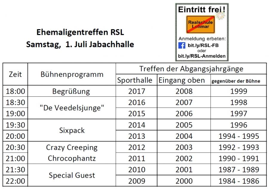 Programm des Ehemaligentreffens Programm des Ehemaligentreffens