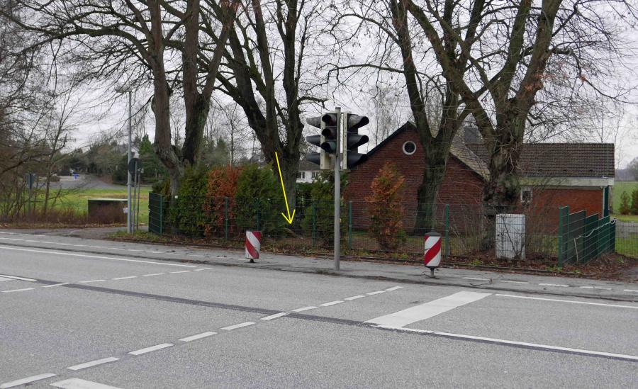 Ehemaliger Standort der Hasenmoorer Telefonzelle (2018)