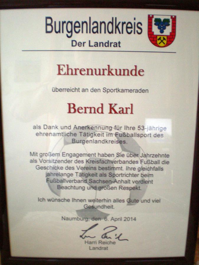 Ehrenurkunde des BLK Ehrenurkunde des BLK