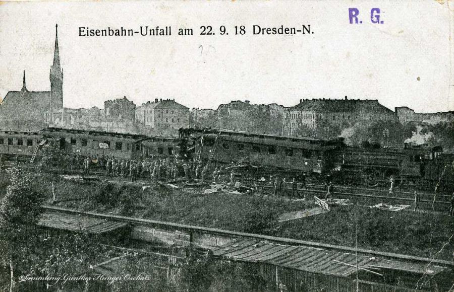 Eisenbahn-Unfall am 22.9.18 Dresden-N.