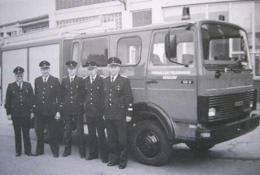 Empfangnahme des IVECO- Feuerwehrfahrzeugs 1987