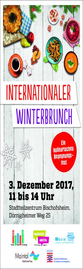 Bild zeigt den Flyer zum Internationlen Winterbrunch am 3. Dezember 2017