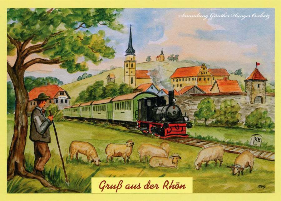 Gruß aus der Rhön  Fladungen mit Museumsbahn