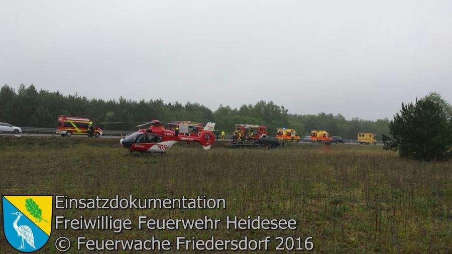 Einsatz 56/2016 | Transporter überschlagen | BAB 12 AS Friedersdorf - AS Storkow 26.05.2016