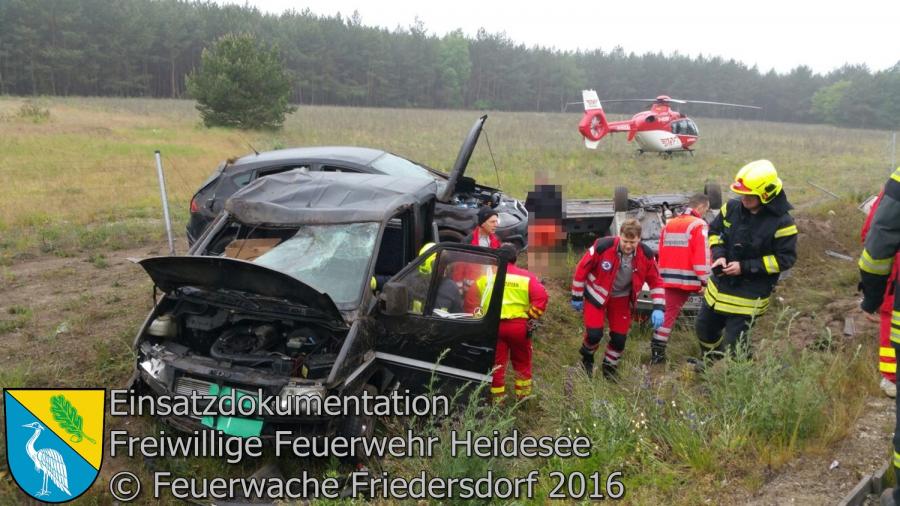 Einsatz 56/2016 | Transporter überschlagen | BAB 12 AS Friedersdorf - AS Storkow 26.05.2016
