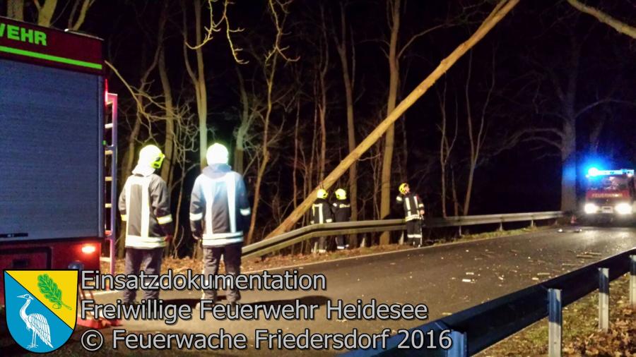 Einsatz 125/2016 | Baum auf Straße | L39 OV Friedersdorf - Blossinl | 27.12.2016