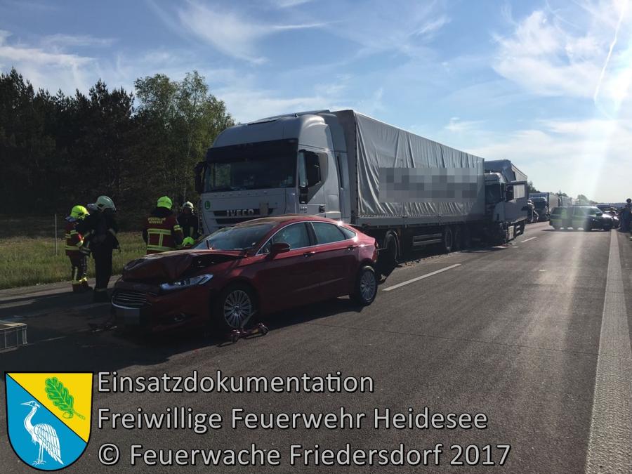 Einsatz 40/2017 | VU 3x LKW 1x PKW | BAB 12 AS Storkow - AS Friedersdorf | 22.05.2017