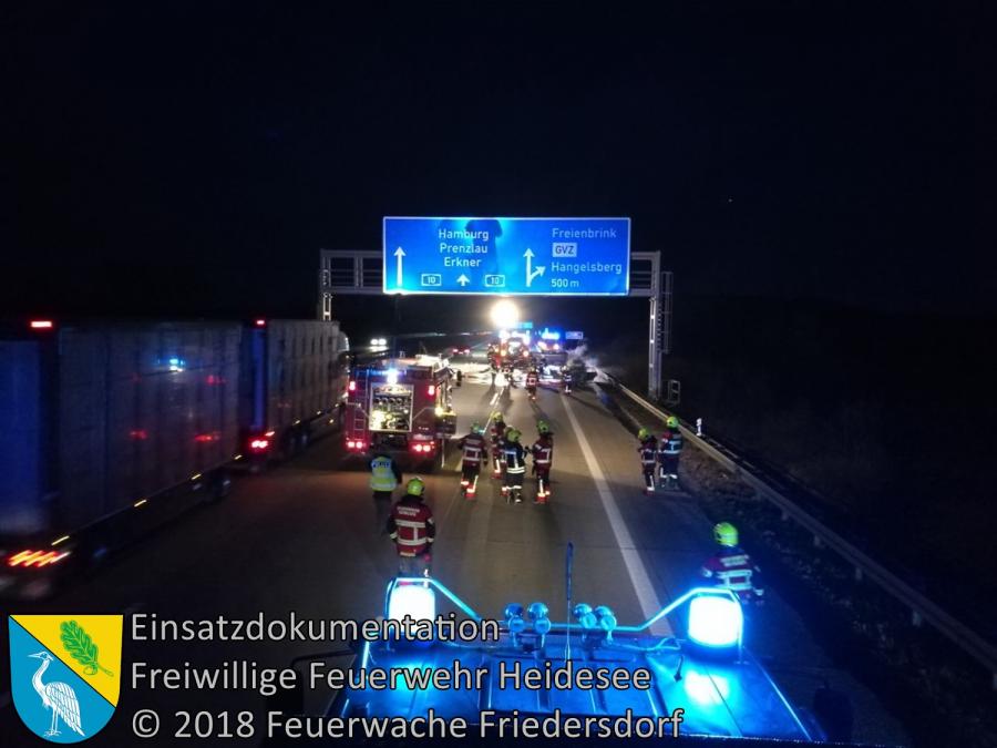 Einsatz 21/2018 | PKW in Vollbrand | BAB 10 AD Spreeau - AS Freienbrink | 25.03.2018