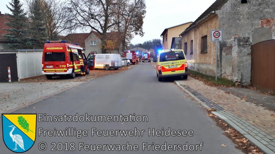 Einsatz 152/2018 | Holzheizkessel explodiert | Wolzig Klein Schauener Straße | 18.11.2018