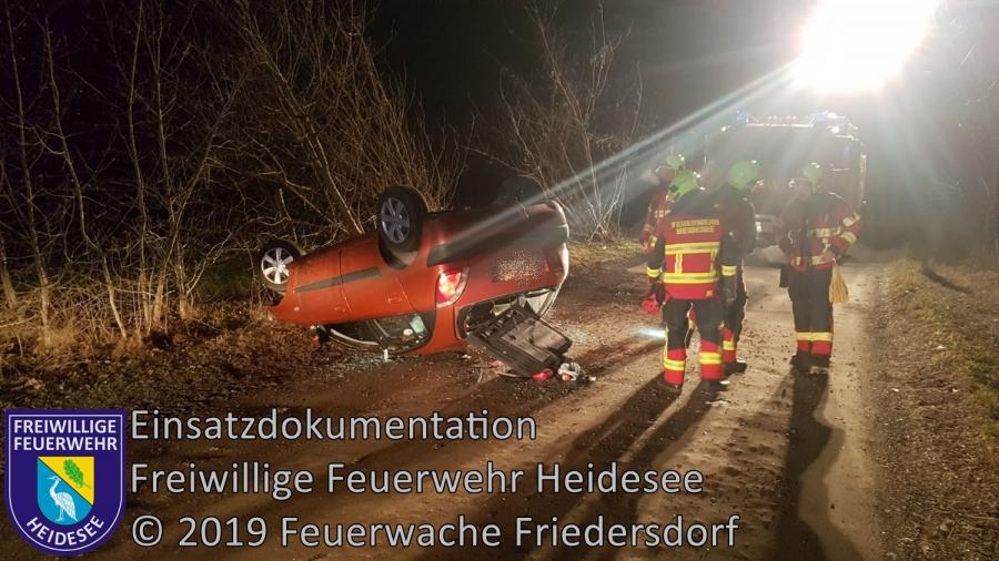 Einsatz 19/2019 | PKW überschlagen | Friedersdorf Grüner Weg | 22.02.2019