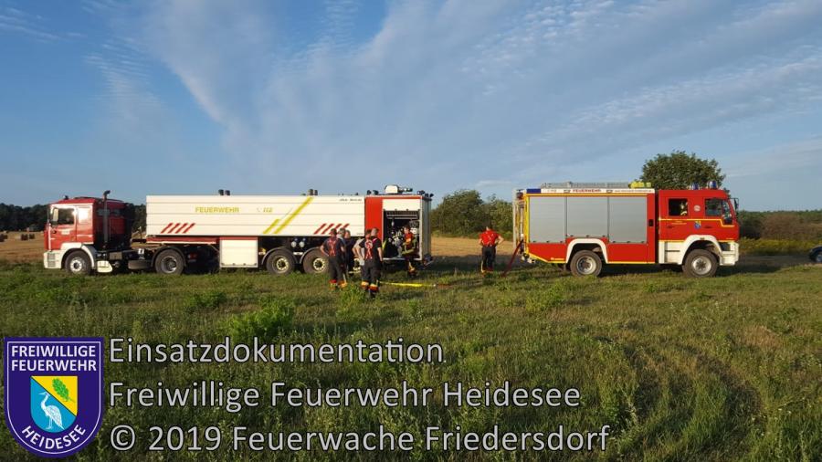 Einsatz 122/2019 | 3ha Getreidefeldbrand | Spreenhagen (LOS) Hauptstraße | 10.08.2019