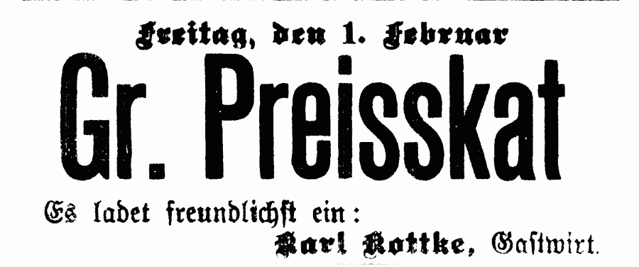 Annonce im "Neukalener Tageblatt" vom 1.2.1929