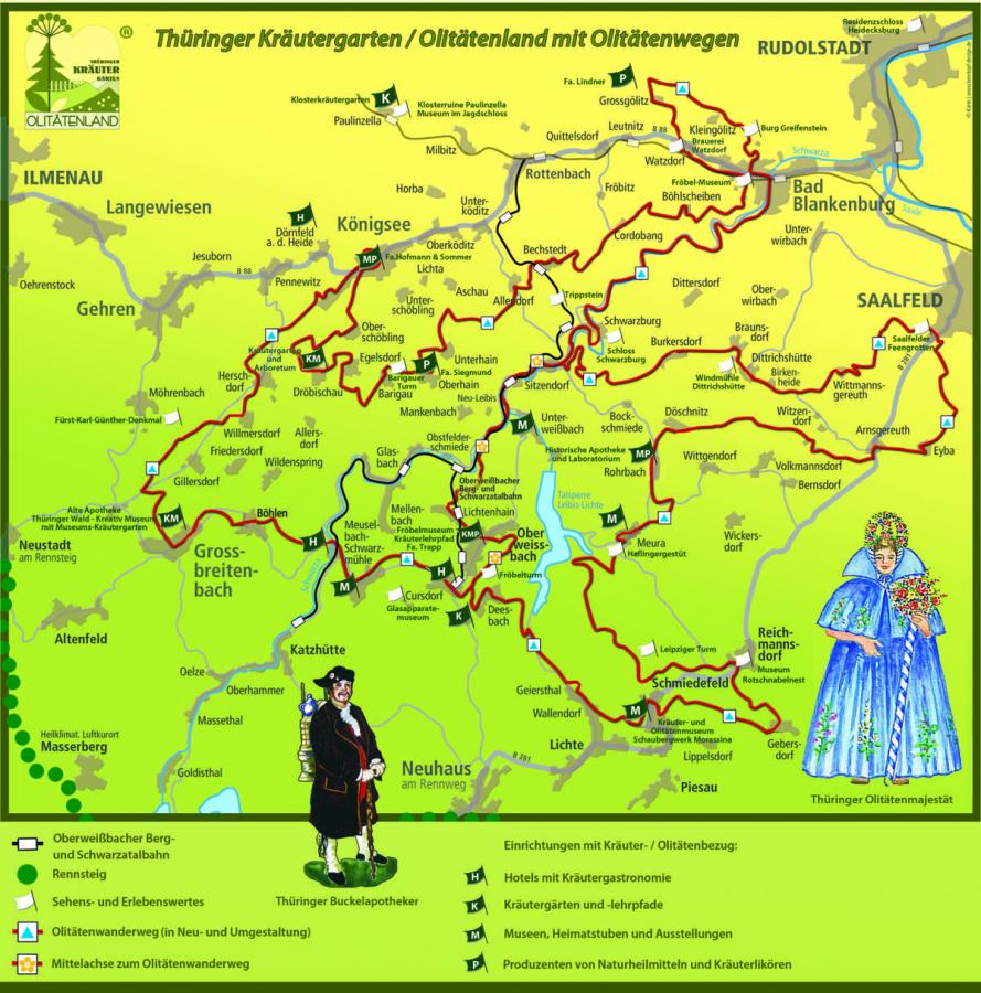 Karte Thüringer Kräutergarten / Olitätenland neu