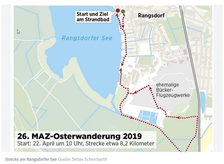 Bild zur Mitteilung des Bürgermeisters der Gemeinde Rangsdorf – MAZ-Osterwanderung – auch ohne Osterfeuer ein Highlight