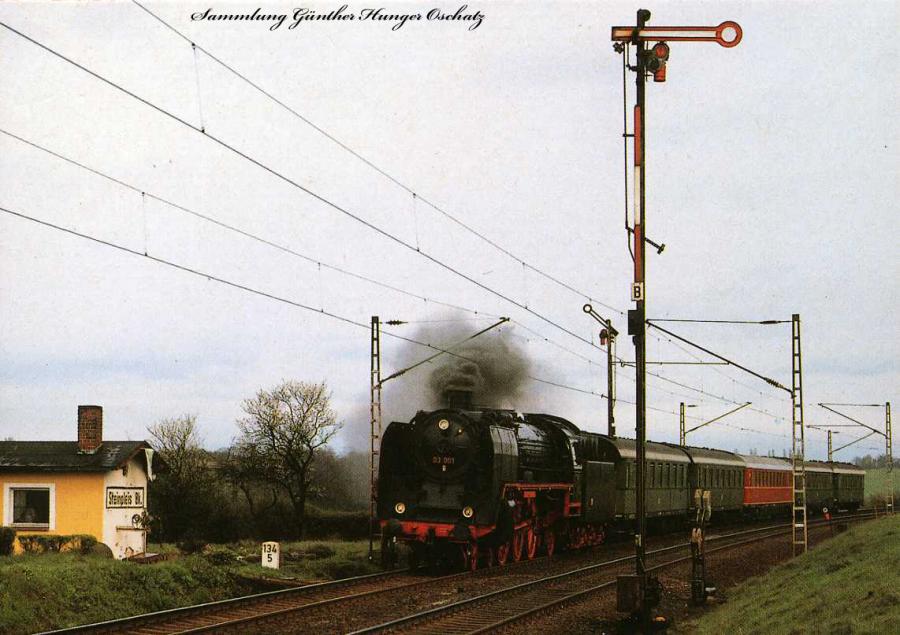 Diesellokomotive 212 035 mit Personenzug bei Regen 16.03.1997 Postkarte 