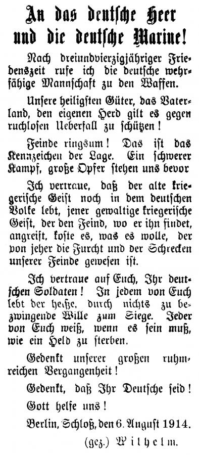 Neukalener Tageblatt vom 18.8.1914