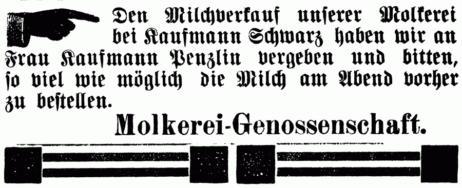 Annonce im "Neukalener Tageblatt" vom 10.9.1914