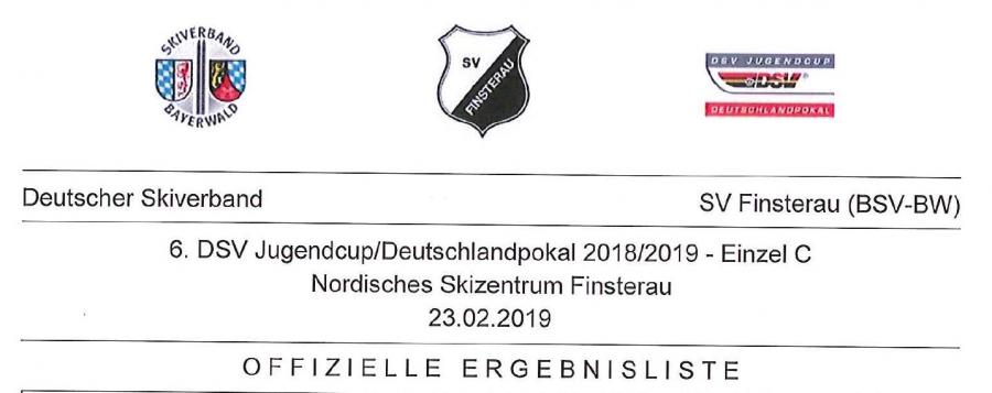 offizielle Ergebnisliste DSV Deutschlandpokal 23022019