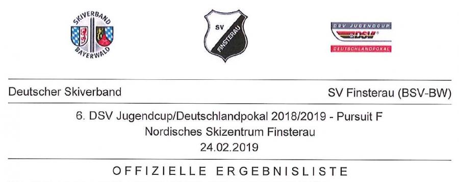 DSV Jugendcup Deutschlandpokal offizielle Ergebnisliste 240219