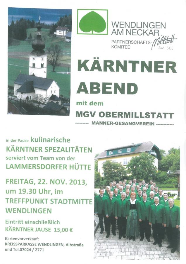 Plakat Kärntner Abend 22-11-2013