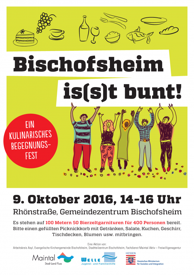 Bild zeigt den Flyer Bischofsheim is(s)t bunt! am 09.10.2016