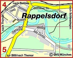 Karte vom Ortsteil Rappelsdorf
