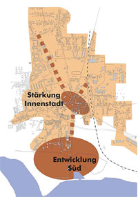 Karte - Stärkung der Innenstadt und Entwicklung Süd