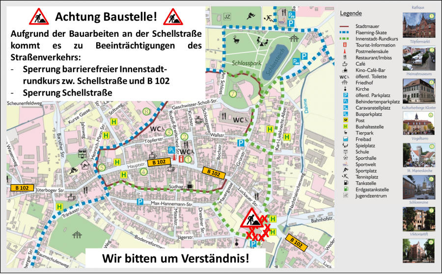 Straßensperrung REWE Straßensperrung REWE