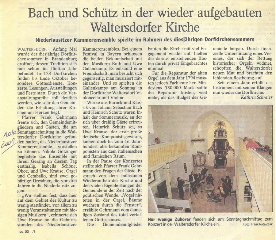 Waltersdorf, Konzert 10.6.2001