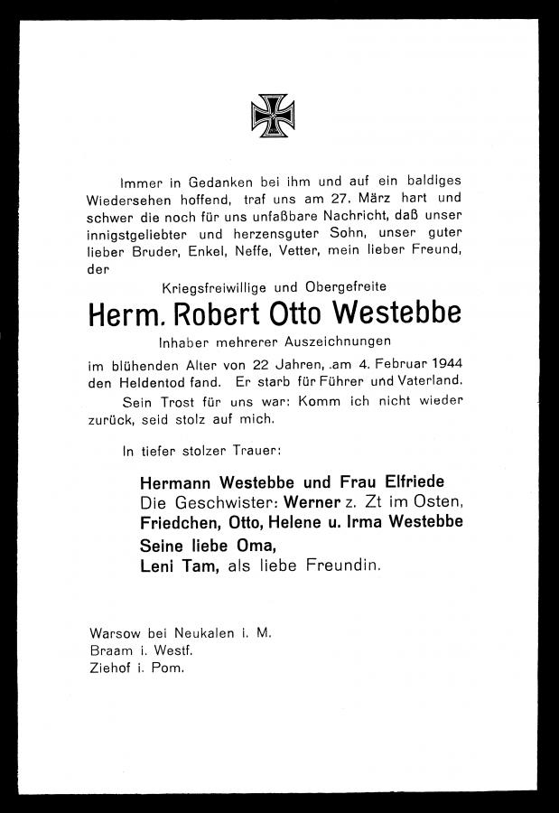 Nachruf Hermann Westebbe